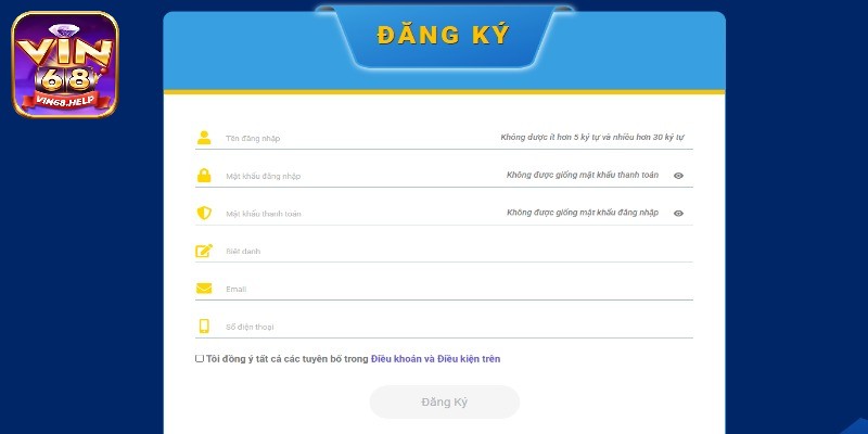 Hướng dẫn đăng ký Vin68 thông qua điện thoại nhanh nhất